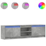 vidaXL Meuble TV avec LED gris béton 180x34x50 cm bois d'ingénierie