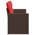 vidaXL Canapé de jardin avec coussins 2 places en résine tressée marron