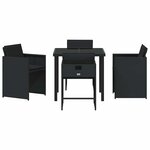 vidaXL Ensemble de salle à manger pour jardin 5 Pièces Noir polyrotin