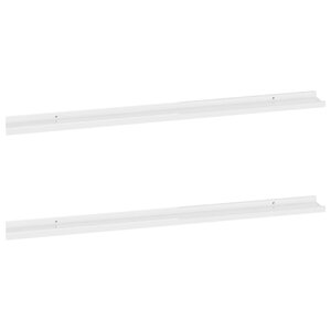 vidaXL Étagères murales 2 Pièces Blanc brillant 115x9x3 cm