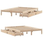 vidaXL Cadre de lit sans matelas 135x190 cm bois de pin massif