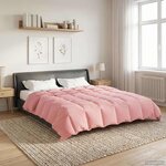 vidaXL Duvet d'hiver Matelassé Rose 200 x 200 cm Microfibre