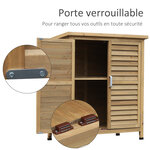 Armoire de jardin abri jardin remise pour outils sur pied dim. 87L x 46l x 96H cm étagère portes persiennes toit bitumé bois sapin autoclave vert