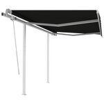 vidaXL Auvent manuel rétractable avec poteaux 3 5x2 5 m Anthracite