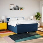 vidaXL Sommier à lattes de lit avec matelas Bleu 180x200 cm Tissu