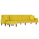 vidaXL Canapé-lit en forme de L jaune 271x140x70 cm velours