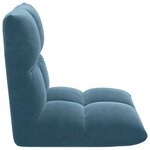 vidaXL Fauteuil de sol ajustable Bleu Velours