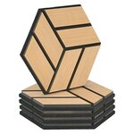 5 Panneaux muraux 30x26 hexagone naturel bois