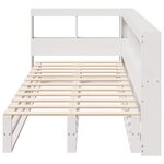 vidaXL Lit bibliothèque sans matelas blanc 90x200cm bois de pin massif
