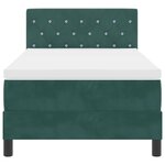 vidaXL Lit à ressort LED avec matelas Vert foncé 100 x 200 cm Velours