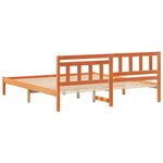 vidaXL Cadre de lit avec tête de lit Brun cire 200 x 200 cm Pin massif