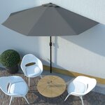 vidaXL Parasol de balcon et mât en aluminium Anthracite 300x155cm Demi