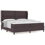 vidaXL Lit à ressorts avec matelas Marron foncé 200 x 200 cm tissu