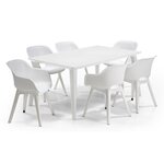 ALLIBERT JARDIN Table Lima 160 6 personnes - Design contemporain - Blanc