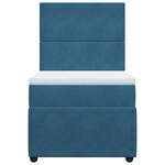 vidaXL Sommier à lattes de lit avec matelas bleu 90x190 cm velours