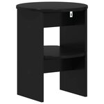 vidaXL Meuble d'appoint Noir Ø40 x 50 cm Bois d’ingénierie