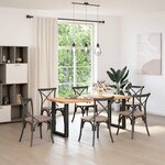vidaXL Pieds de table à manger en U 2 pièces Noir 60 x (72-73) cm Acier