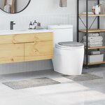 vidaXL Tapis de bain 3 Pièces Gris 50 x 50 cm Polypropylène