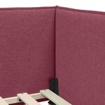 vidaXL Cadre de lit d'angle Rouge bordeaux 90 x 200 cm tissu