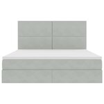 vidaXL Lit de rangement LED avec matelas Gris clair 180 x 200 cm