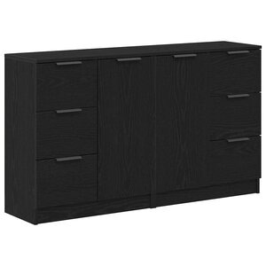 vidaXL Buffet Chêne noir 120 x 30 x 70 cm Bois d'ingénierie