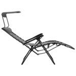 vidaXL Chaise pliable de terrasse Textilène Gris