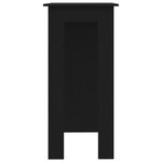 vidaXL Table de bar avec étagère Noir 102x50x103 5cm Bois d'ingénierie
