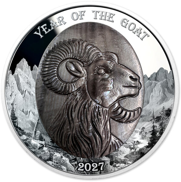 Monnaie GOAT Mother of Pearl Lunar Year 5 Oz Argent 25$ Solomon Islands 2027