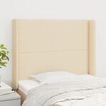 vidaXL Tête de lit avec oreilles Crème 103x16x118/128 cm Tissu