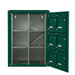 Bloc collectif Leabox  2x3  grade 3  simple face  extérieur  fixation murale  vert mousse ral 6005 finition brillante
