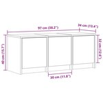 vidaXL Meuble TV avec LED gris béton 97x34x40 cm bois d'ingénierie