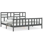vidaXL Cadre de lit sans matelas gris 200x200 cm bois massif de pin