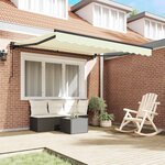 vidaXL Auvent Rétractable Crème 300x250 cm tissu