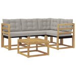 vidaXL Ensemble de canapés d'extérieur 5 Pièces Blanc et gris clair