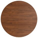 vidaXL Dessus de table rond Marron foncé Ø90x1 5cm Chêne massif traité