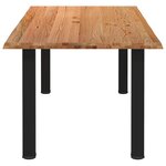 vidaXL Table à manger et bord naturel bois massif chêne rectangulaire