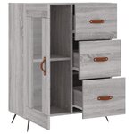 vidaXL Buffet sonoma gris 69 5x34x90 cm bois d'ingénierie