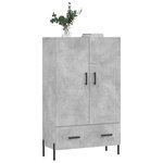 vidaXL Buffet haut gris béton 69 5x31x115 cm bois d'ingénierie