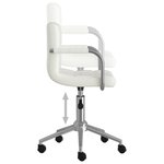 vidaXL Chaise de bureau pivotante Blanc Similicuir
