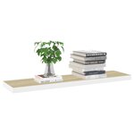 vidaXL Étagères flottantes 4 Pièces Chêne et blanc 90x23 5x3 8 cm MDF