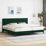 vidaXL Cadre de lit avec tête de lit Vert foncé 200 x 200 cm Velours