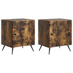 vidaXL Cabinet de chevet 2 Pièces Chêne fumé 43 x 34 5 x 50 cm