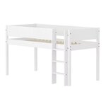 Flexa WHITE Lit mi-hauteur avec echelle droite 90 x 200 cm Barriere pleine Blanc