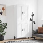 vidaXL Buffet haut Blanc 69 5x34x180 cm Bois d'ingénierie