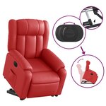 vidaXL Fauteuil inclinable électrique rouge similicuir