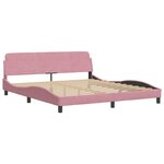 vidaXL Lit avec matelas rose 180x200 cm velours