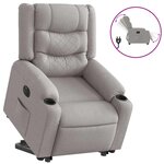 vidaXL Fauteuil inclinable électrique gris nuage tissu