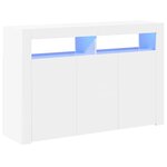 vidaXL Buffet avec lumières LED blanc brillant 115 5x30x75 cm