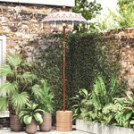 vidaXL Parasol balinais 260 Crème 95-100 cm Coton et bois massif