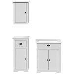 vidaXL Meubles de salle de bain 3 Pièces BODO blanc bois de pin massif